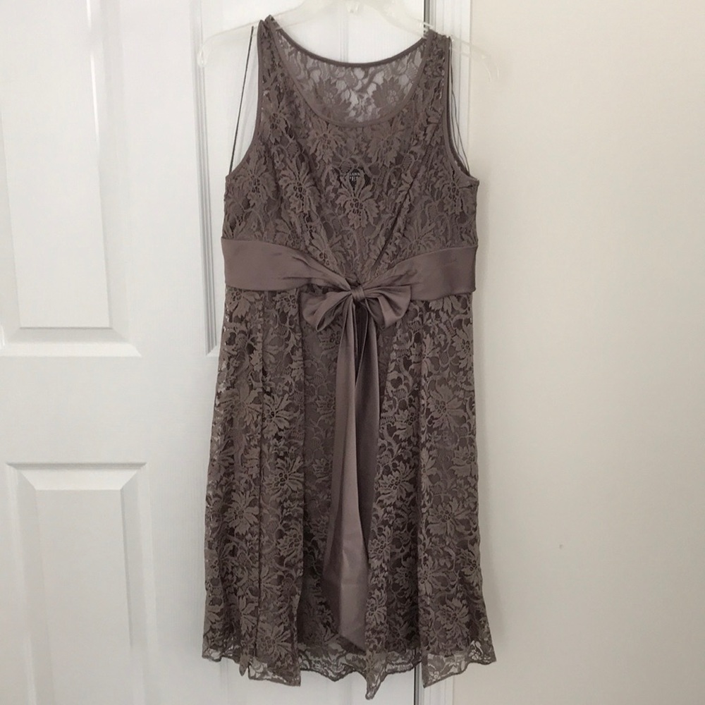 Adrianna Papell tank dress with lace overlay